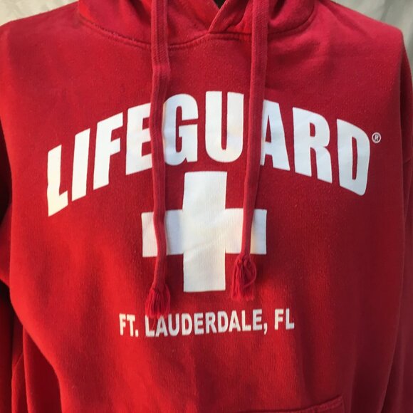 Lifeguard Hoodie Officially Licensed Popular Mens Med Red Fort Lauderdale - Picture 4 of 16